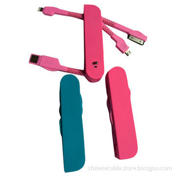Army knife cable 3-in-1 cord for iPhone 4/4S/5/5S/Samsung